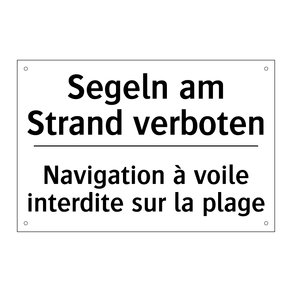 Segeln am Strand verboten - Navigation à voile interdite sur /.../