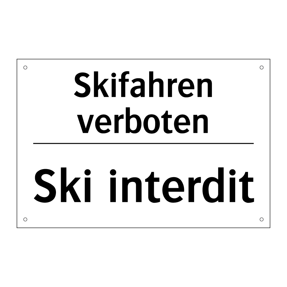 Skifahren verboten - Ski interdit