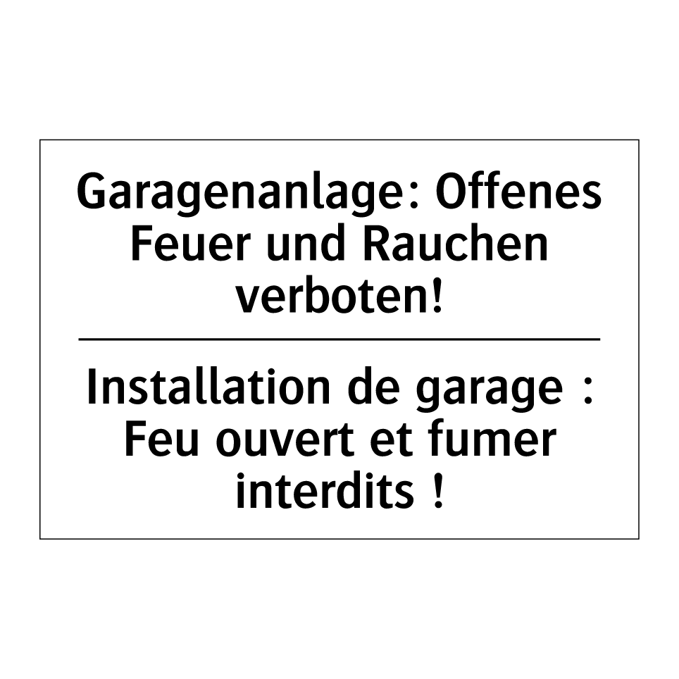 Garagenanlage: Offenes Feuer und /.../ - Installation de garage : Feu ouvert /.../