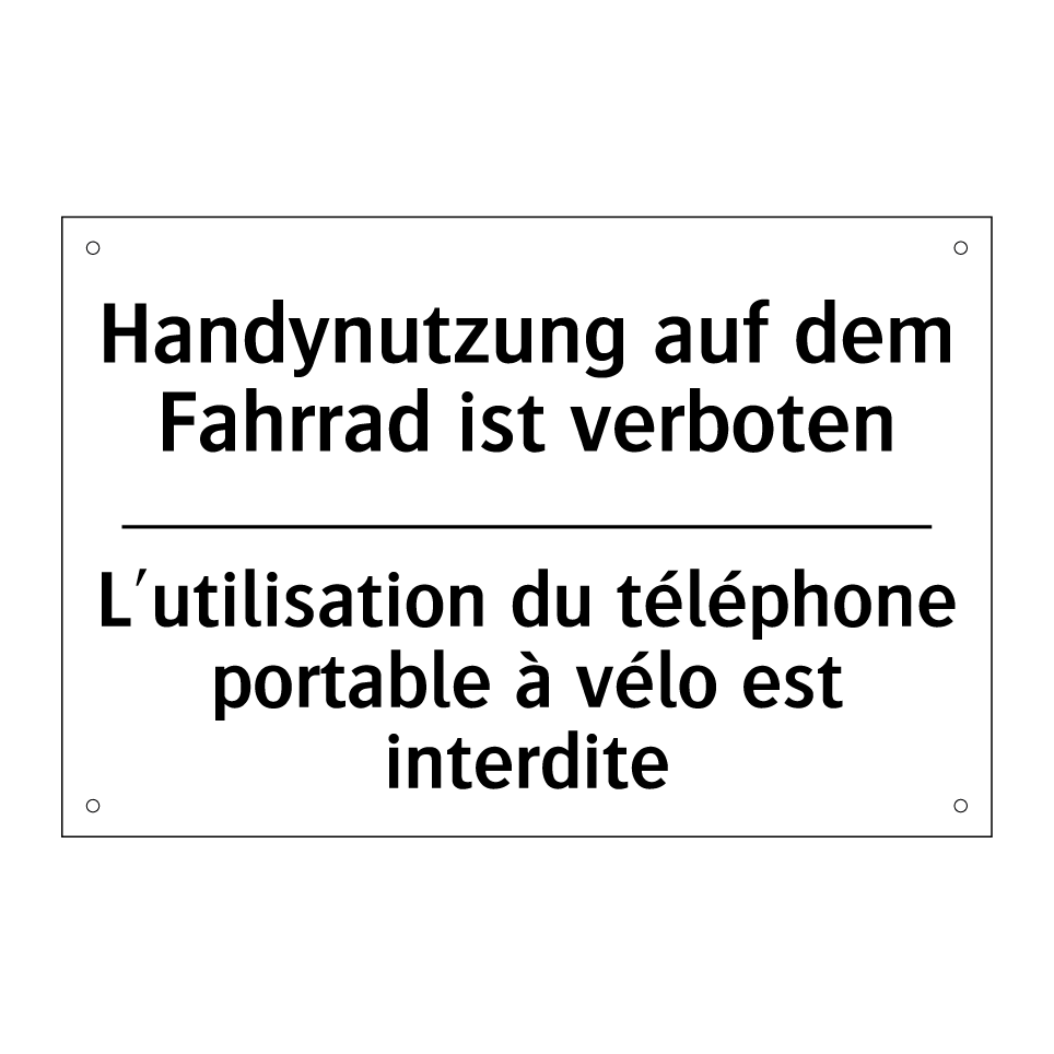 Handynutzung auf dem Fahrrad ist /.../ - L'utilisation du téléphone portable /.../