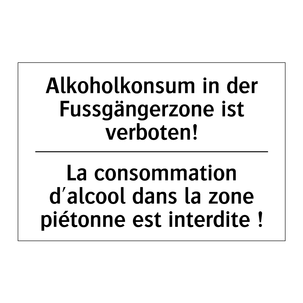 Alkoholkonsum in der Fussgängerzone /.../ - La consommation d'alcool dans /.../
