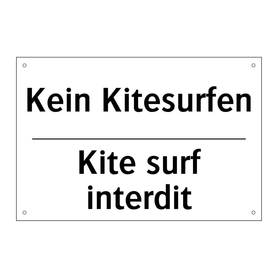 Kein Kitesurfen - Kite surf interdit