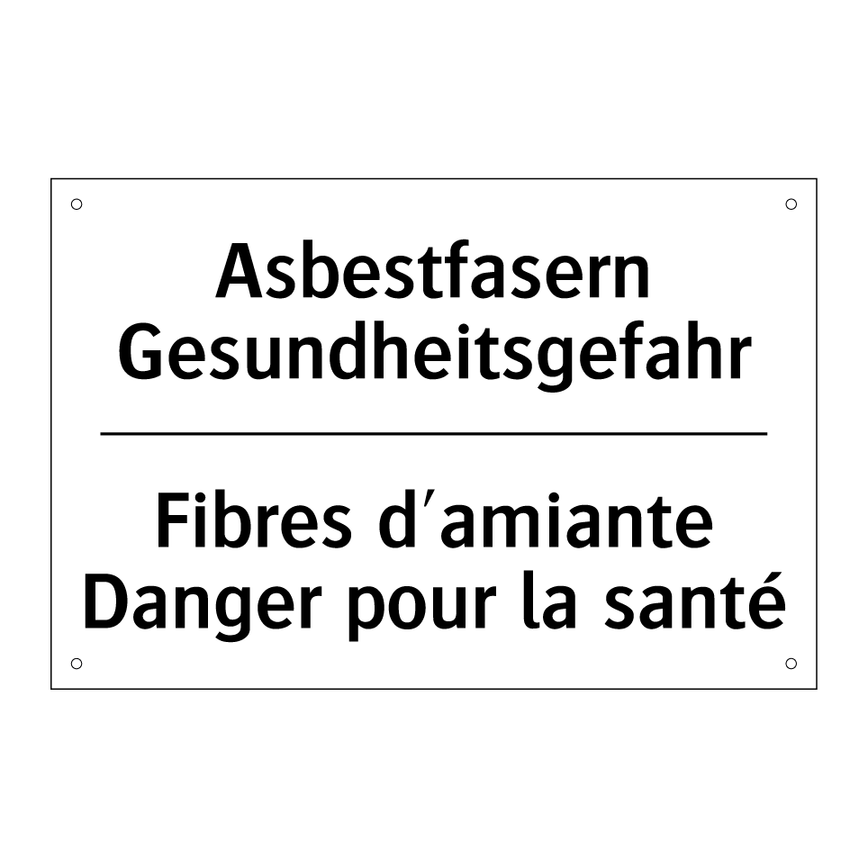 Asbestfasern Gesundheitsgefahr - Fibres d'amiante Danger pour la /.../