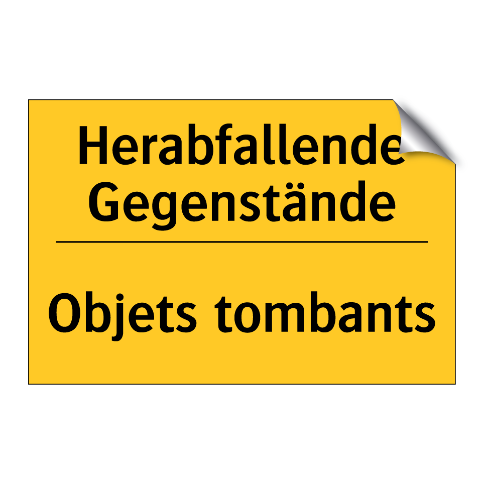Herabfallende Gegenstände - Objets tombants