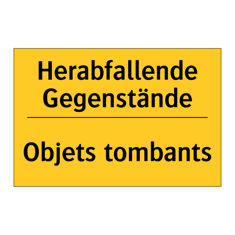 Herabfallende Gegenstände - Objets tombants