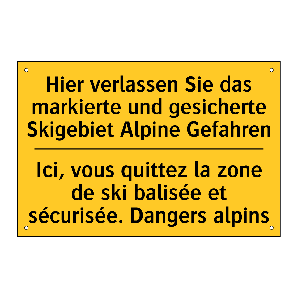 Hier verlassen Sie das markierte /.../ - Ici, vous quittez la zone de ski /.../