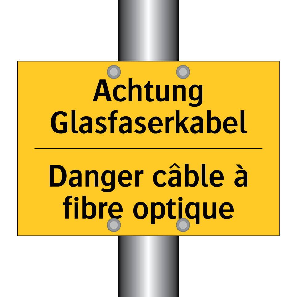 Achtung Glasfaserkabel - Danger câble à fibre optique
