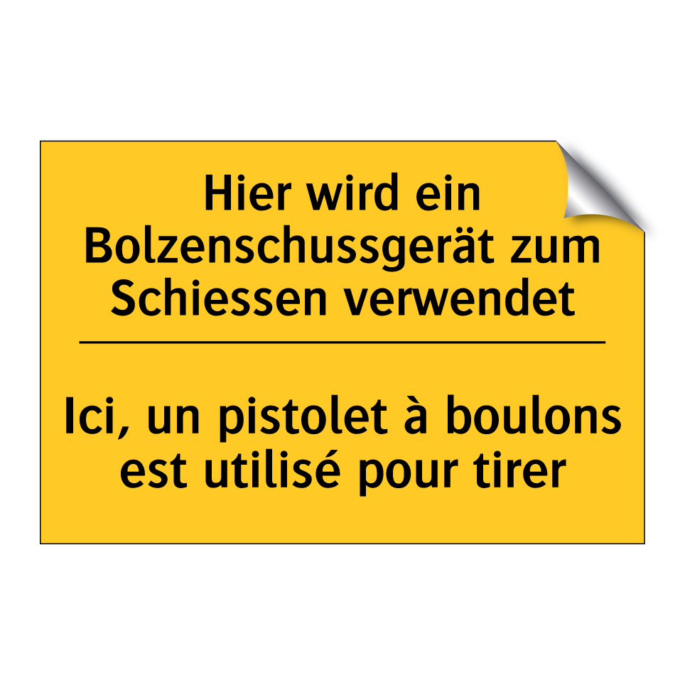 Hier wird ein Bolzenschussgerät /.../ - Ici, un pistolet à boulons est /.../