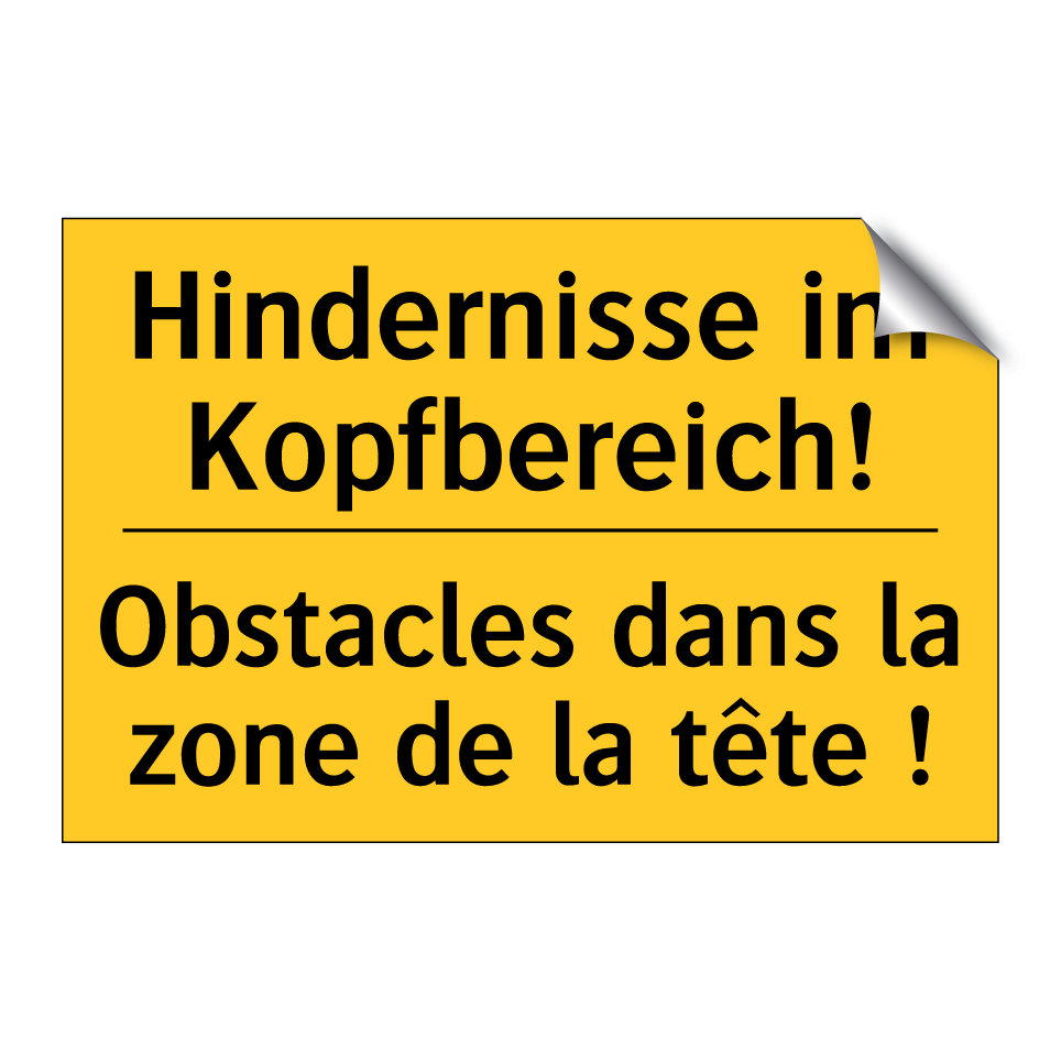 Hindernisse im Kopfbereich! - Obstacles dans la zone de la tête /.../