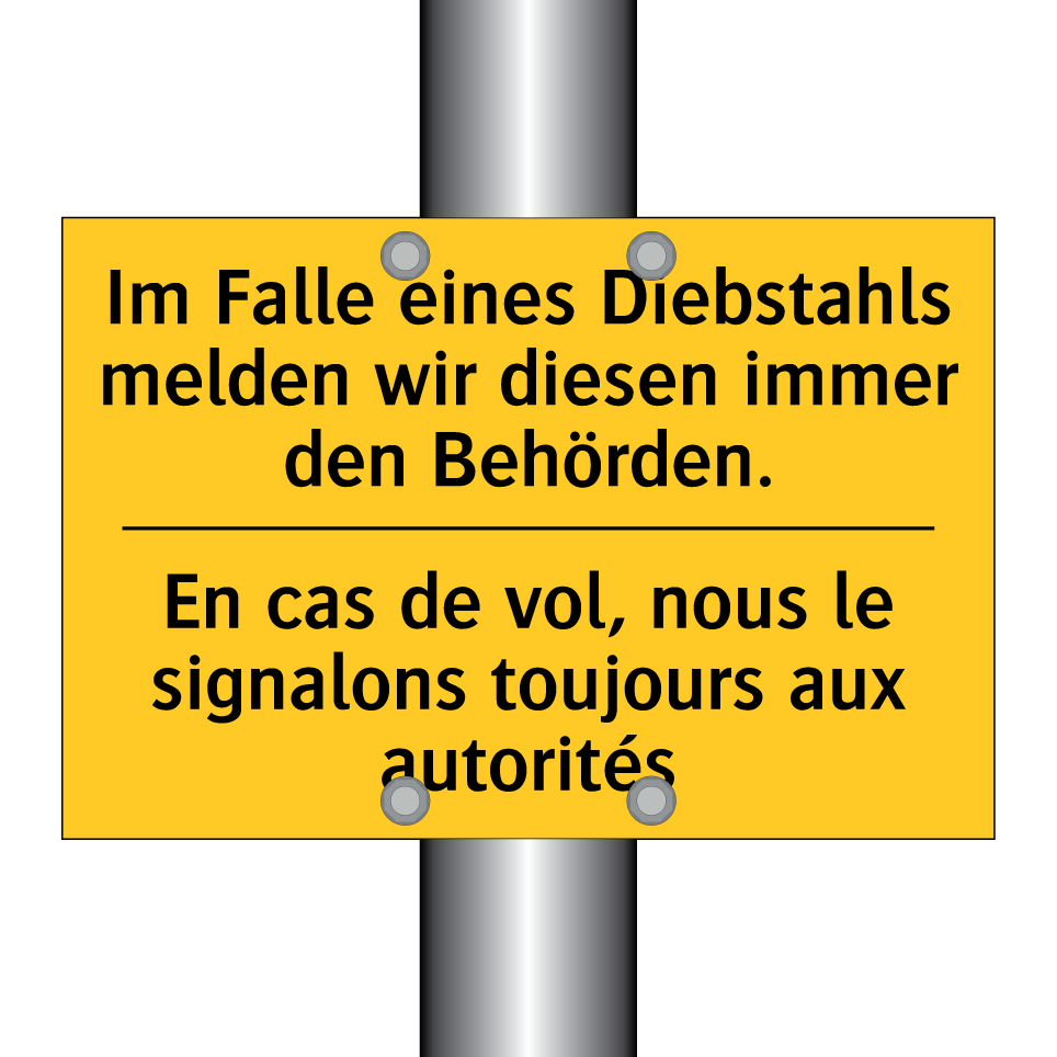 Im Falle eines Diebstahls melden /.../ - En cas de vol, nous le signalons /.../