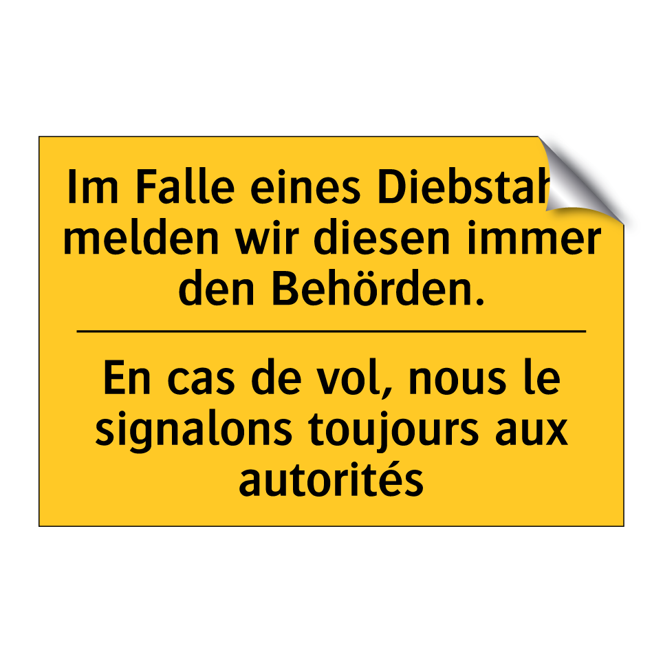 Im Falle eines Diebstahls melden /.../ - En cas de vol, nous le signalons /.../
