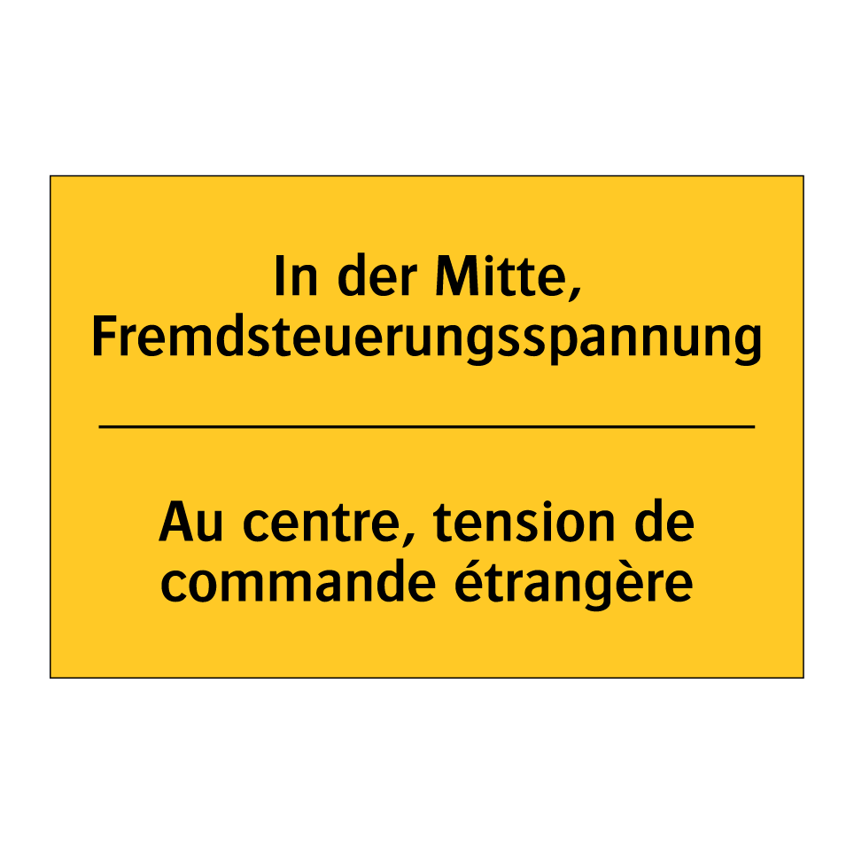 In der Mitte, Fremdsteuerungsspannung /.../ - Au centre, tension de commande /.../