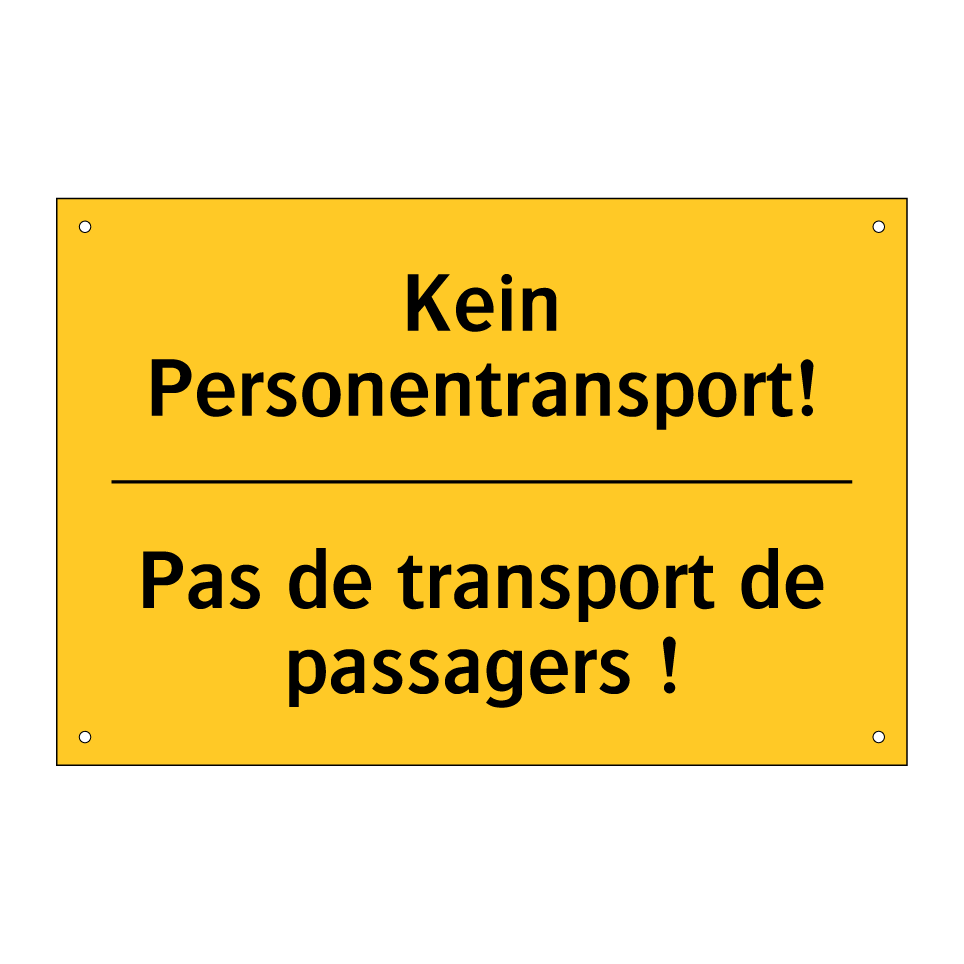 Kein Personentransport! - Pas de transport de passagers /.../
