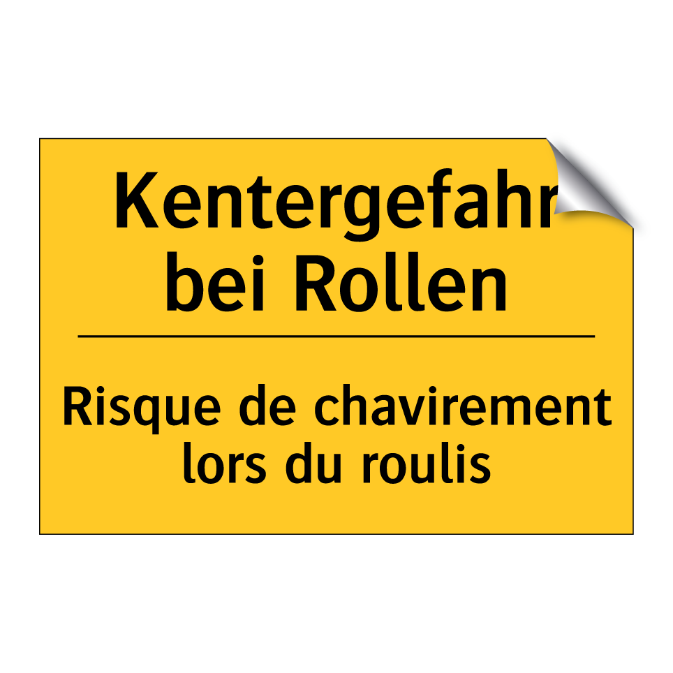 Kentergefahr bei Rollen - Risque de chavirement lors du /.../