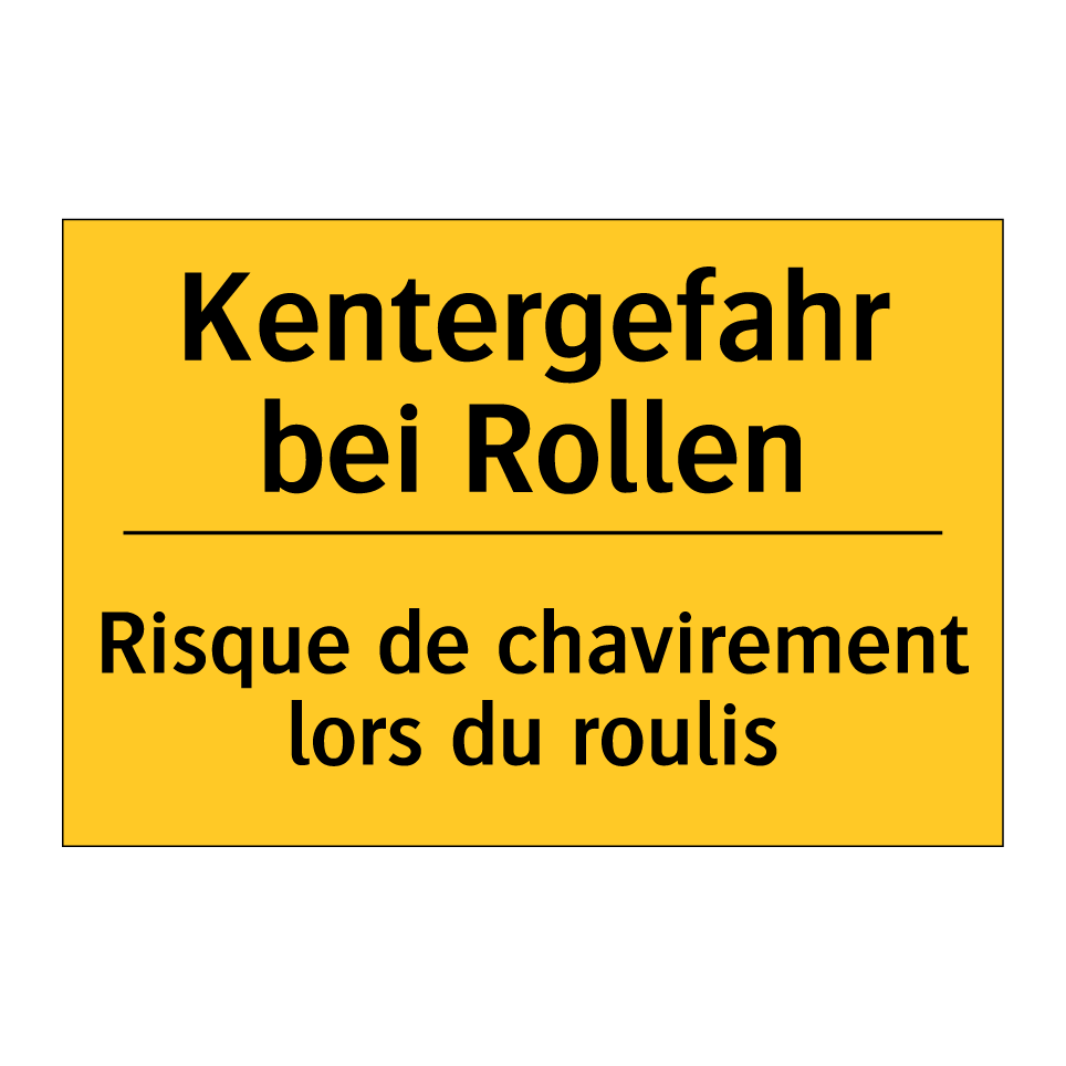 Kentergefahr bei Rollen - Risque de chavirement lors du /.../