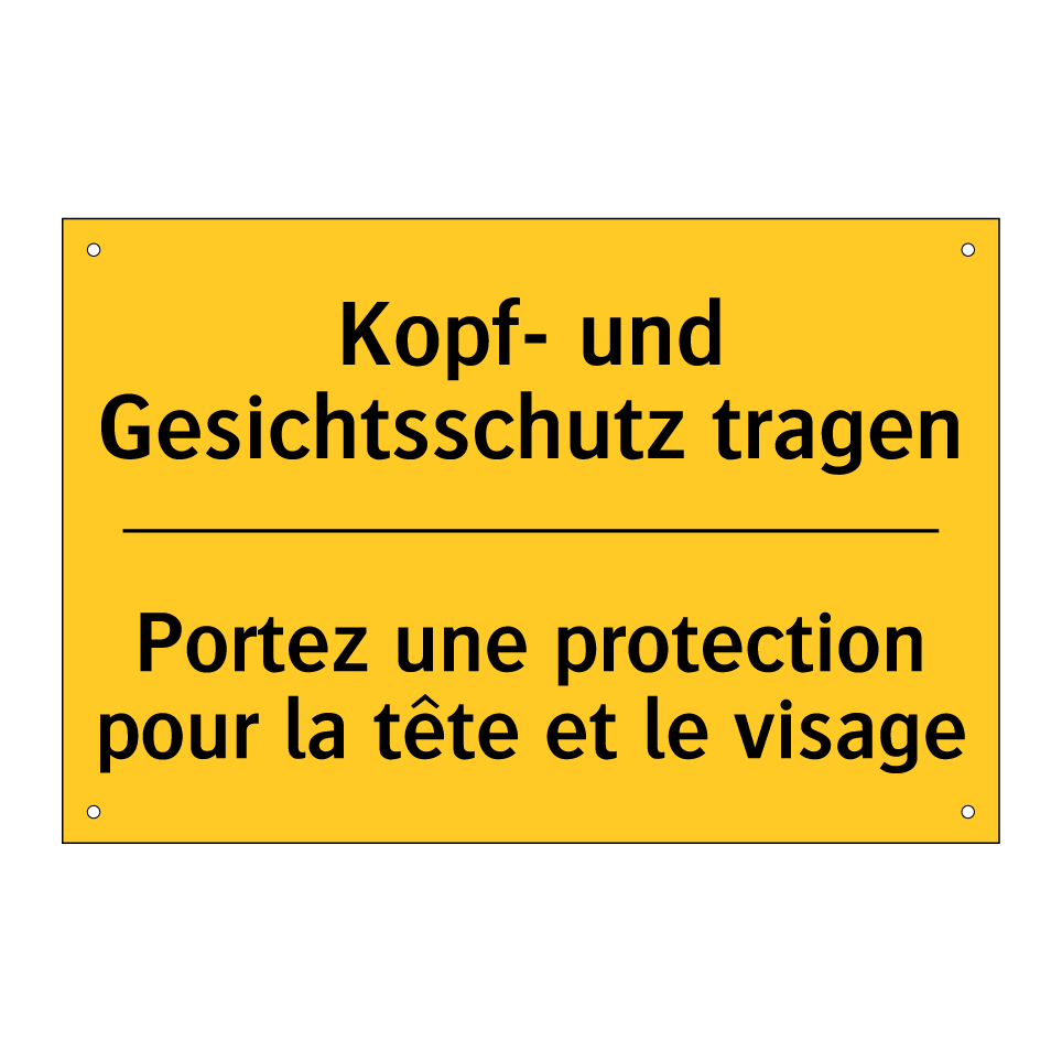 Kopf- und Gesichtsschutz tragen /.../ - Portez une protection pour la /.../