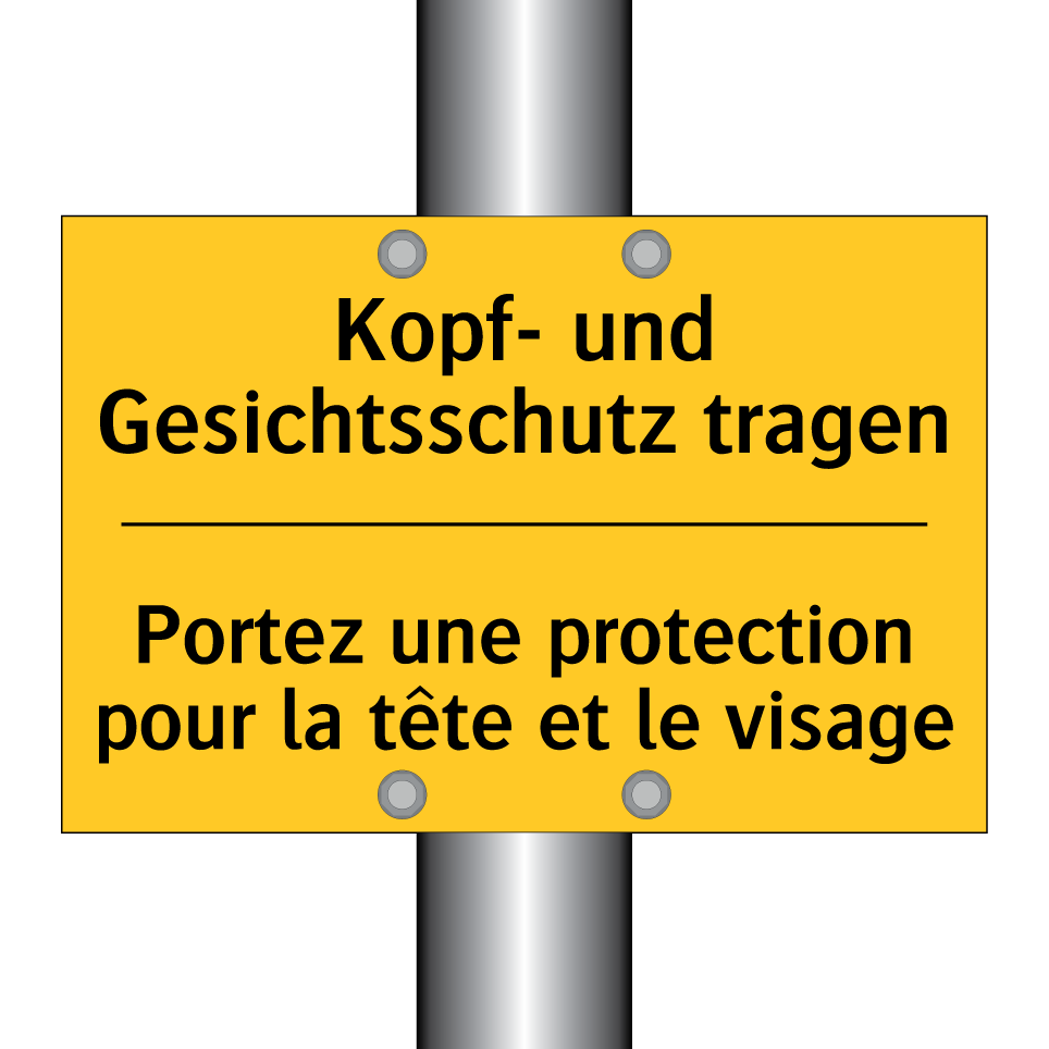Kopf- und Gesichtsschutz tragen /.../ - Portez une protection pour la /.../