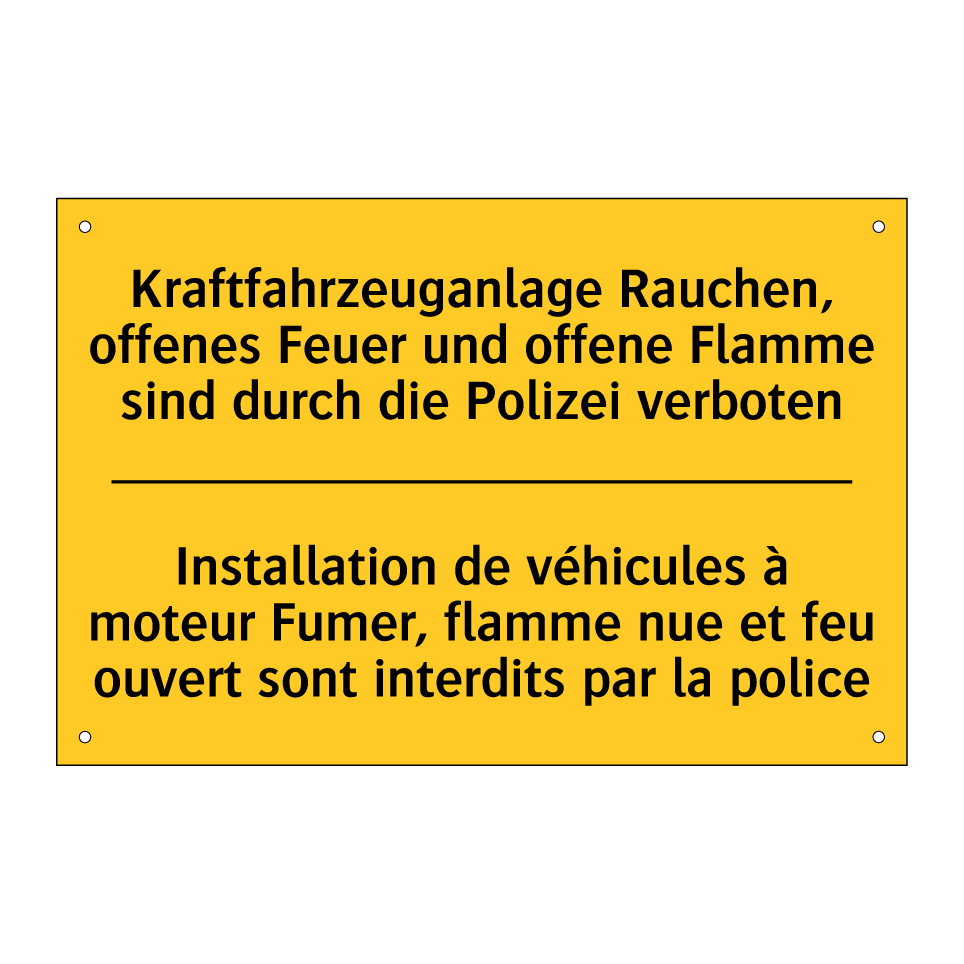 Kraftfahrzeuganlage Rauchen, offenes /.../ - Installation de véhicules à moteur /.../
