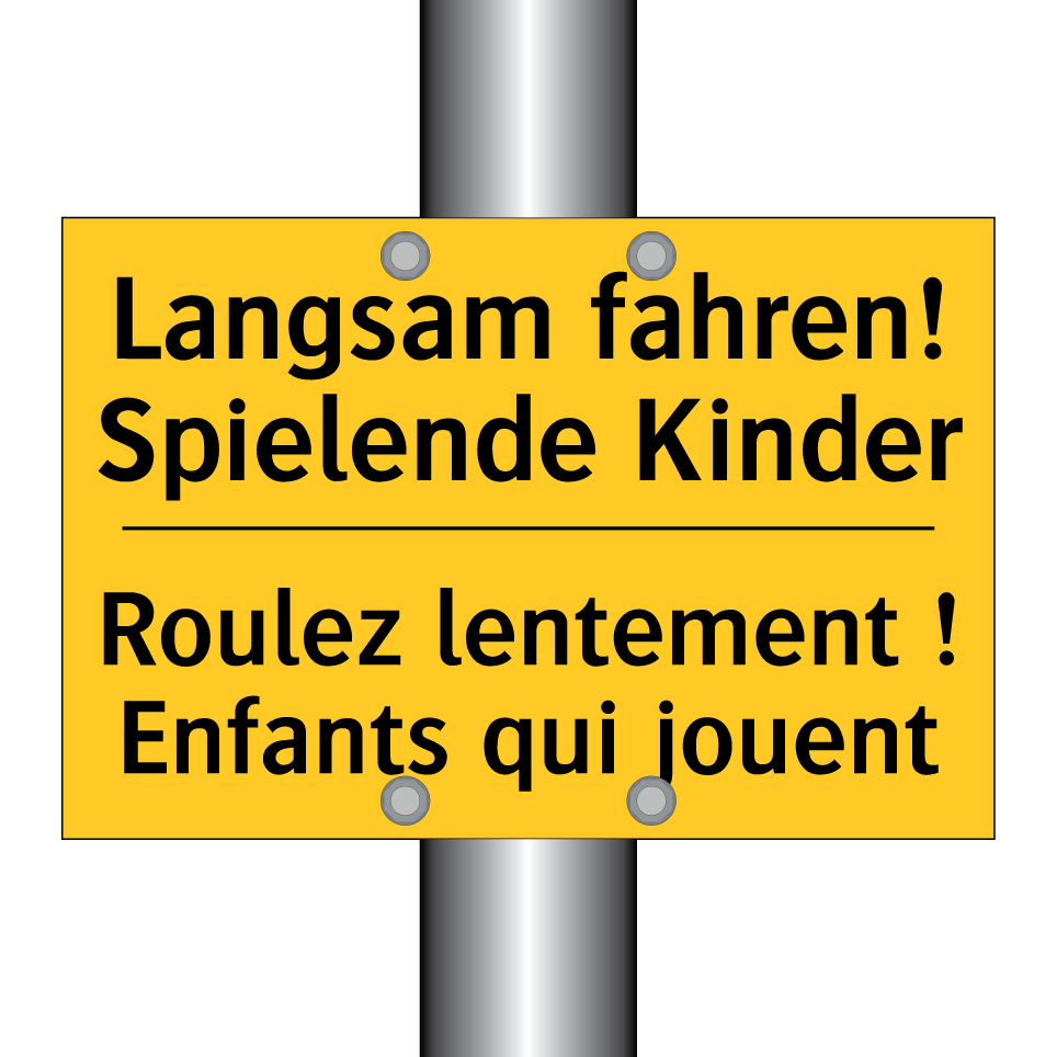 Langsam fahren! Spielende Kinder /.../ - Roulez lentement ! Enfants qui /.../
