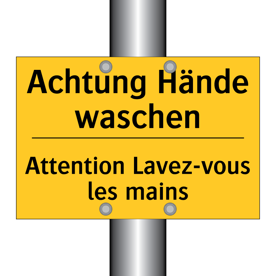 Achtung Hände waschen - Attention Lavez-vous les mains
