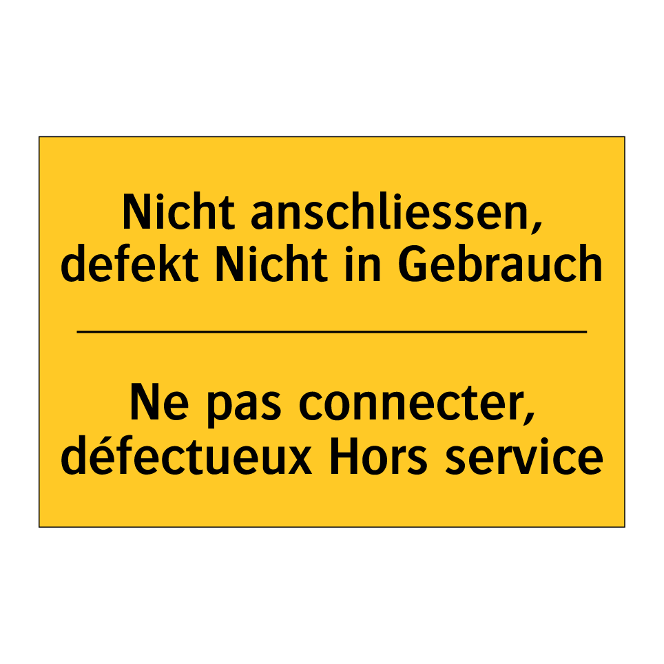 Nicht anschliessen, defekt Nicht /.../ - Ne pas connecter, défectueux Hors /.../