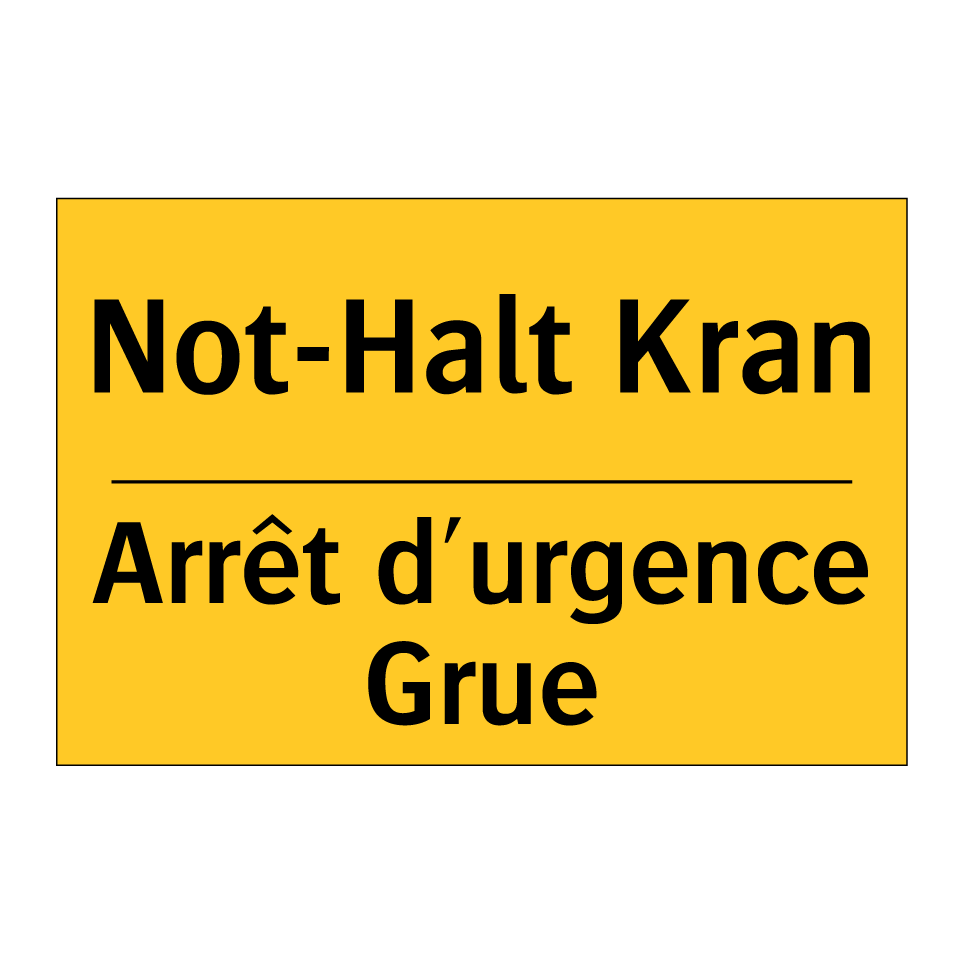 Not-Halt Kran - Arrêt d'urgence Grue
