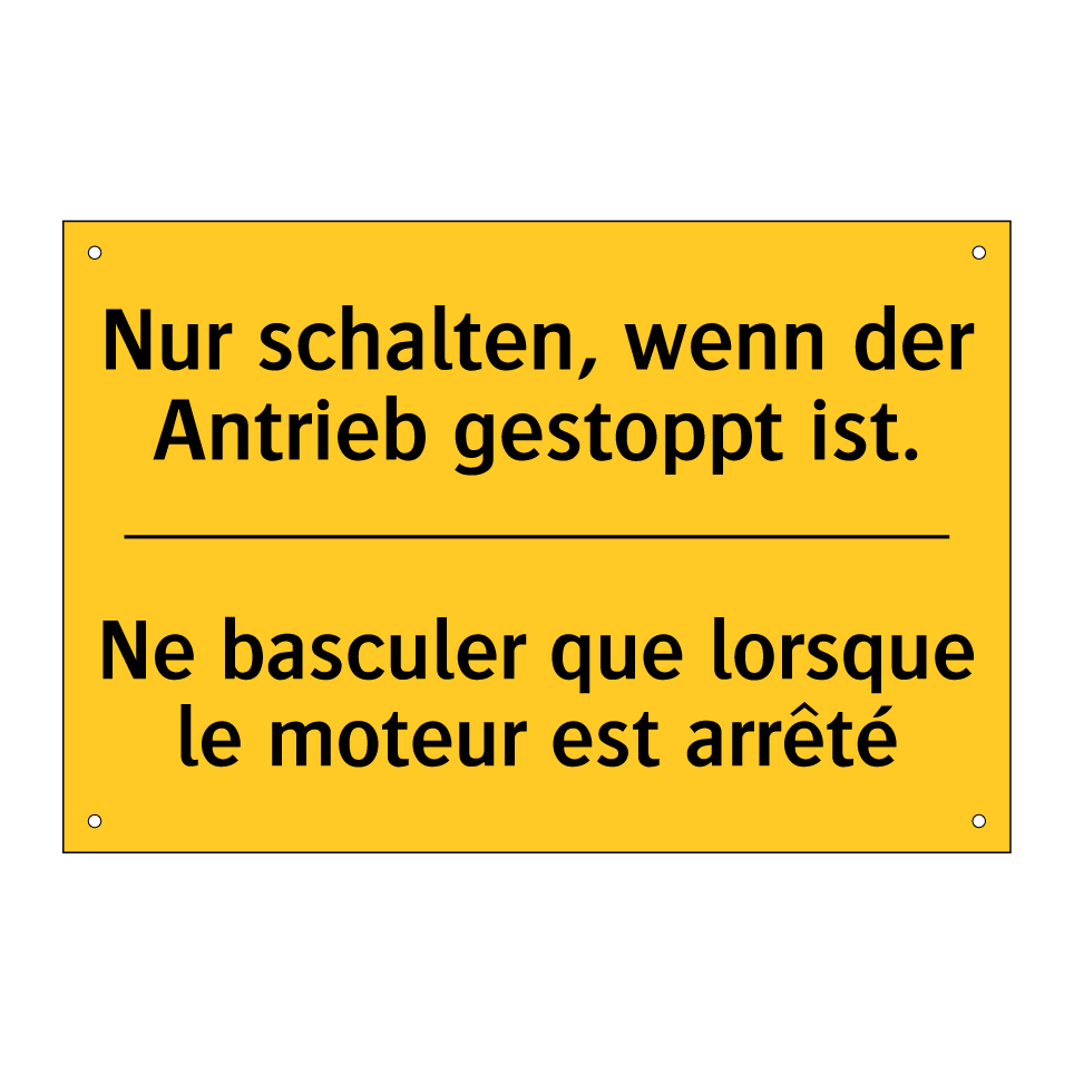 Nur schalten, wenn der Antrieb /.../ - Ne basculer que lorsque le moteur /.../