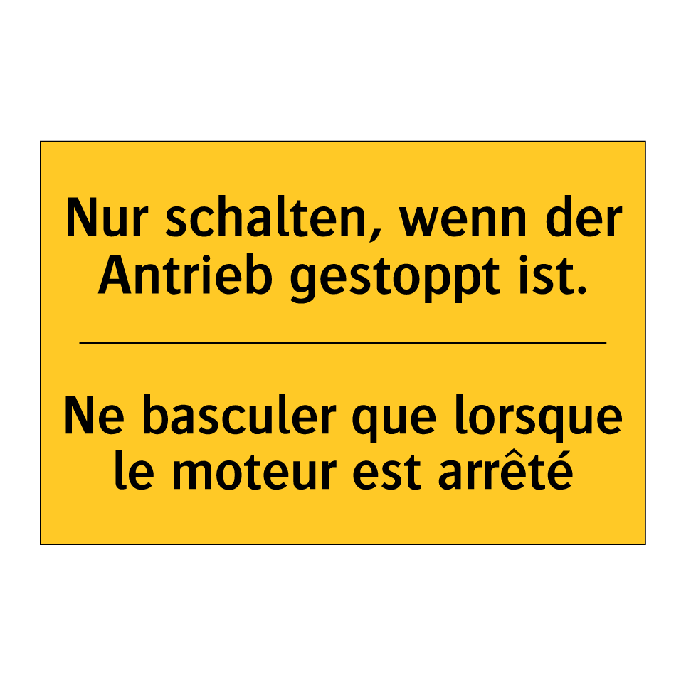 Nur schalten, wenn der Antrieb /.../ - Ne basculer que lorsque le moteur /.../
