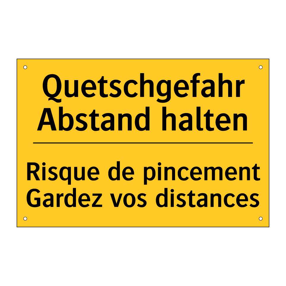 Quetschgefahr Abstand halten - Risque de pincement Gardez vos /.../