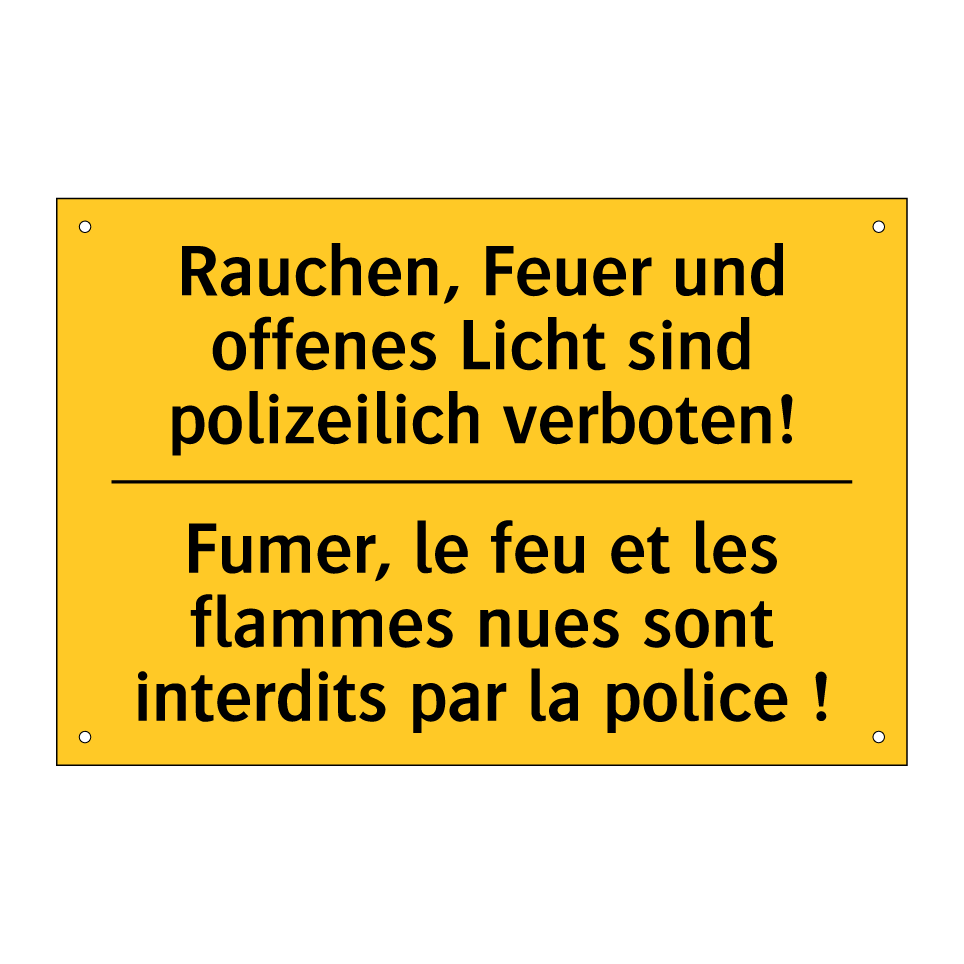 Rauchen, Feuer und offenes Licht /.../ - Fumer, le feu et les flammes nues /.../