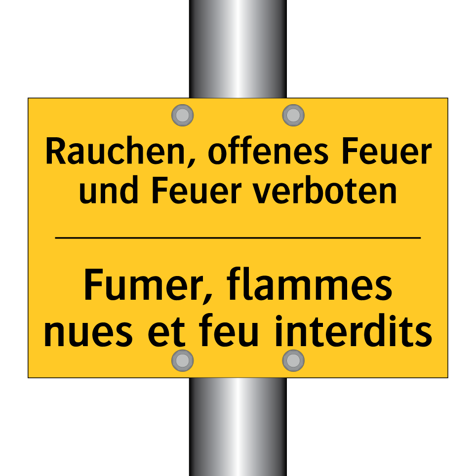 Rauchen, offenes Feuer und Feuer /.../ - Fumer, flammes nues et feu interdits /.../