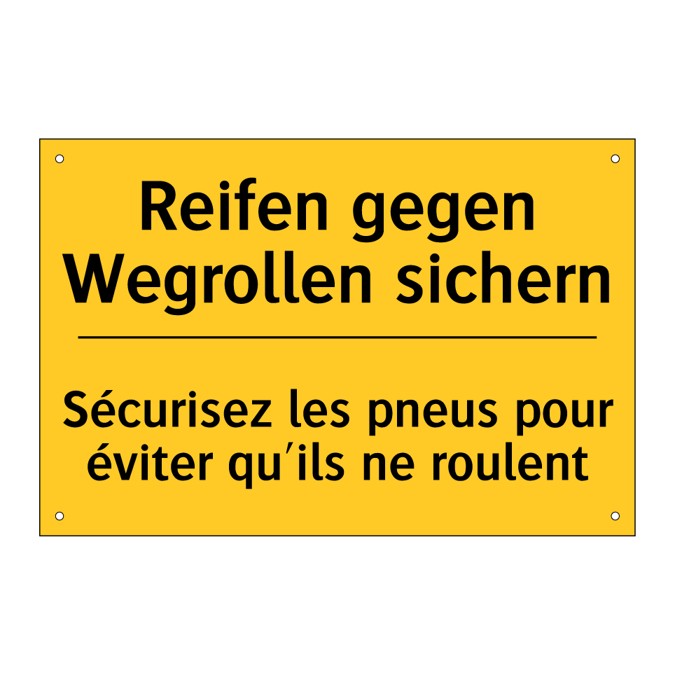 Reifen gegen Wegrollen sichern - Sécurisez les pneus pour éviter /.../