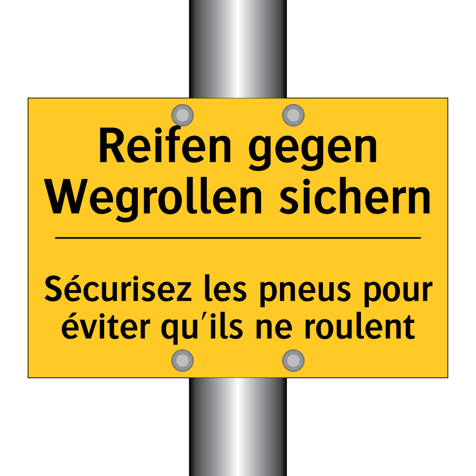 Reifen gegen Wegrollen sichern - Sécurisez les pneus pour éviter /.../