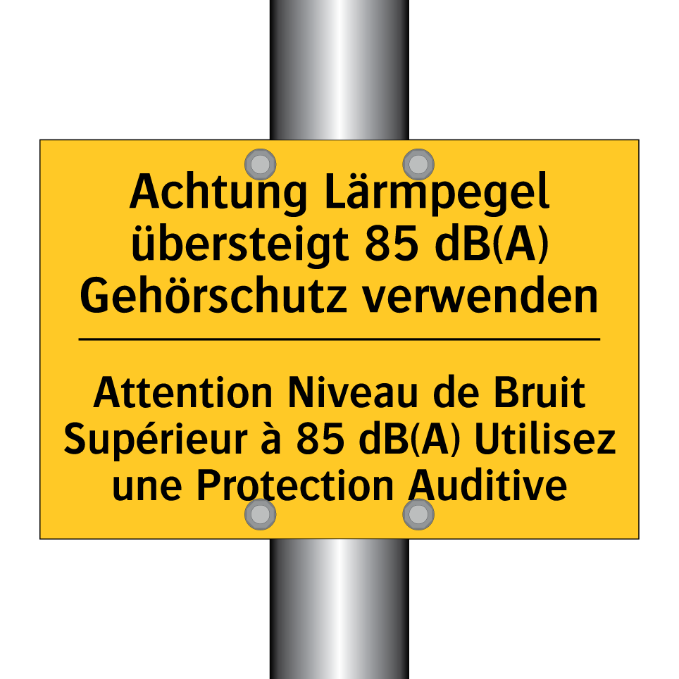 Achtung Lärmpegel übersteigt 85 /.../ - Attention Niveau de Bruit Supérieur /.../