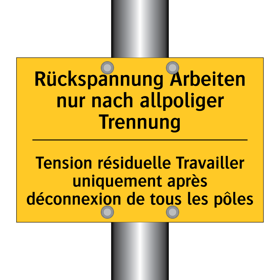 Rückspannung Arbeiten nur nach /.../ - Tension résiduelle Travailler /.../