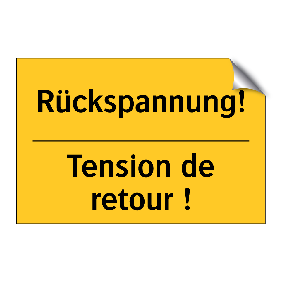 Rückspannung! - Tension de retour !