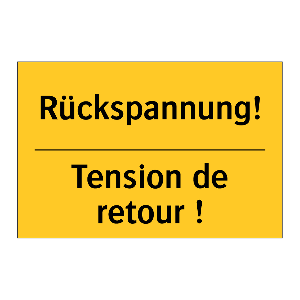 Rückspannung! - Tension de retour !