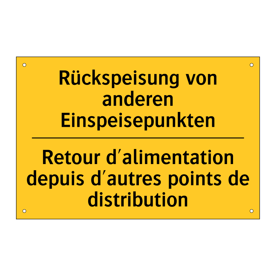 Rückspeisung von anderen Einspeisepunkten /.../ - Retour d'alimentation depuis d'autres /.../