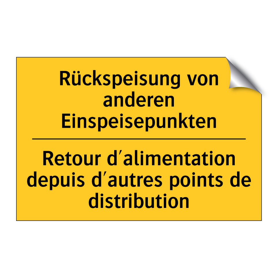 Rückspeisung von anderen Einspeisepunkten /.../ - Retour d'alimentation depuis d'autres /.../