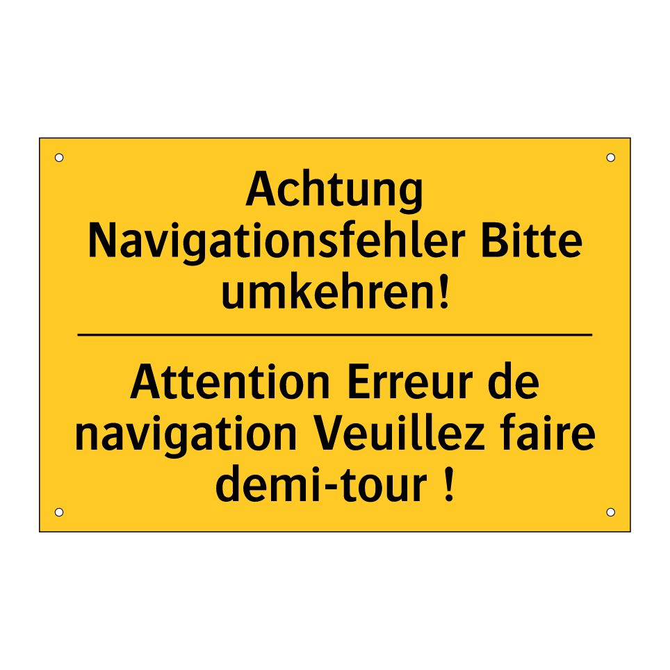 Achtung Navigationsfehler Bitte /.../ - Attention Erreur de navigation /.../