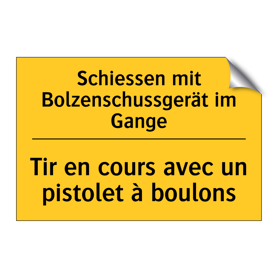 Schiessen mit Bolzenschussgerät /.../ - Tir en cours avec un pistolet /.../