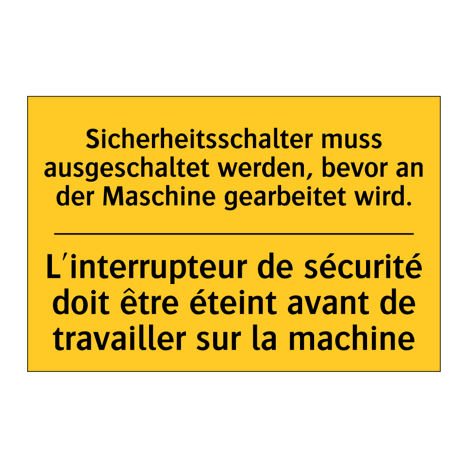Sicherheitsschalter muss ausgeschaltet /.../ - L'interrupteur de sécurité doit /.../