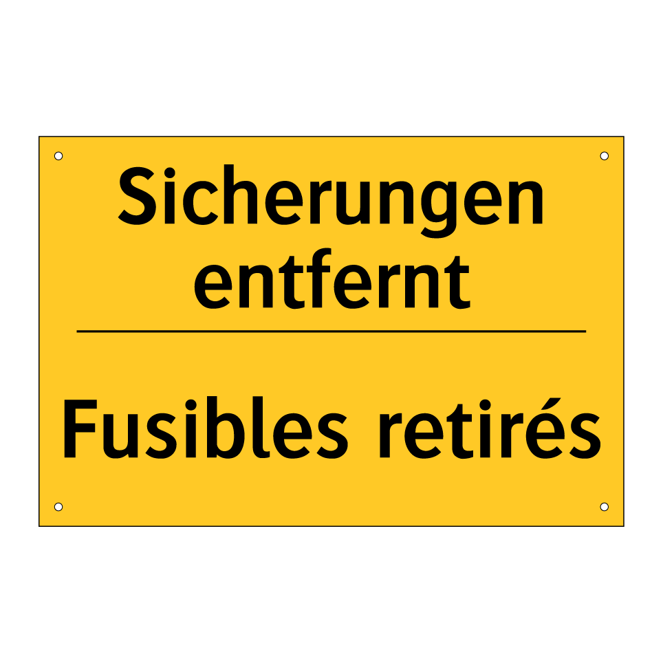 Sicherungen entfernt - Fusibles retirés