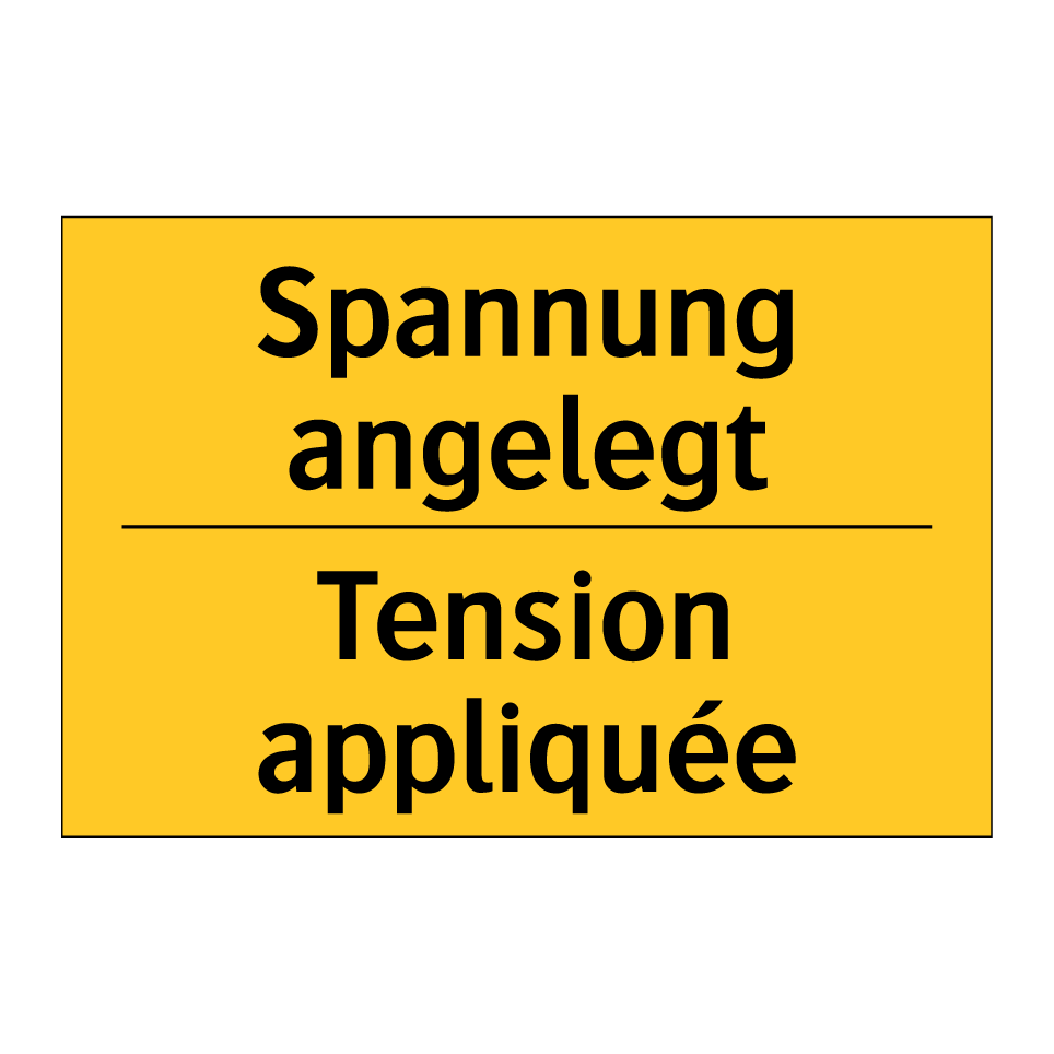 Spannung angelegt - Tension appliquée