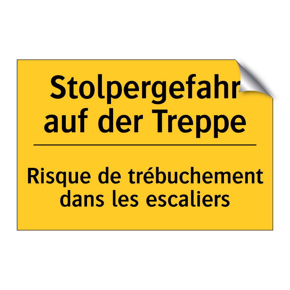 Stolpergefahr auf der Treppe - Risque de trébuchement dans les /.../
