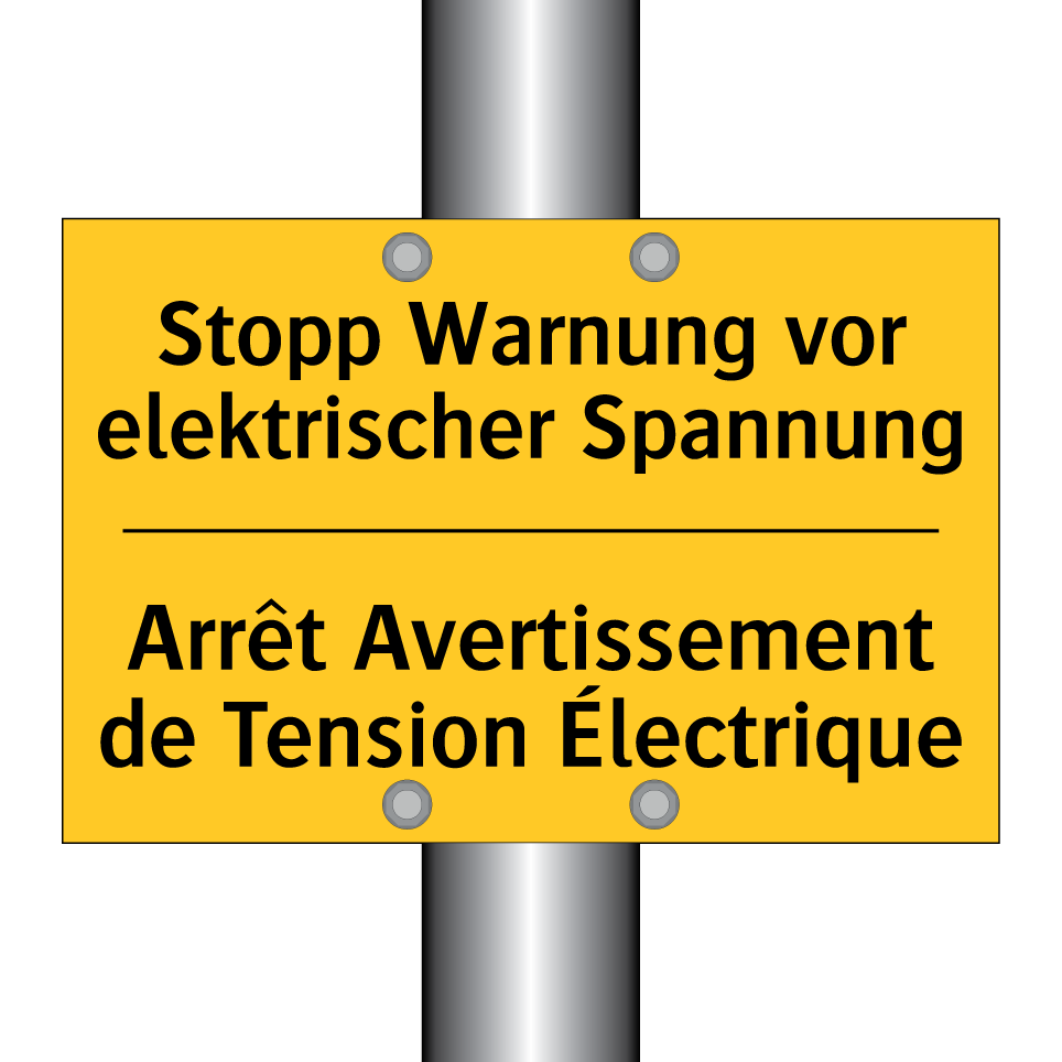 Stopp Warnung vor elektrischer /.../ - Arrêt Avertissement de Tension /.../