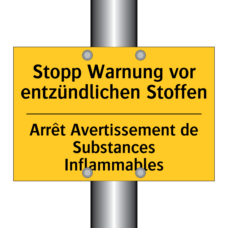 Stopp Warnung vor entzündlichen /.../ - Arrêt Avertissement de Substances /.../