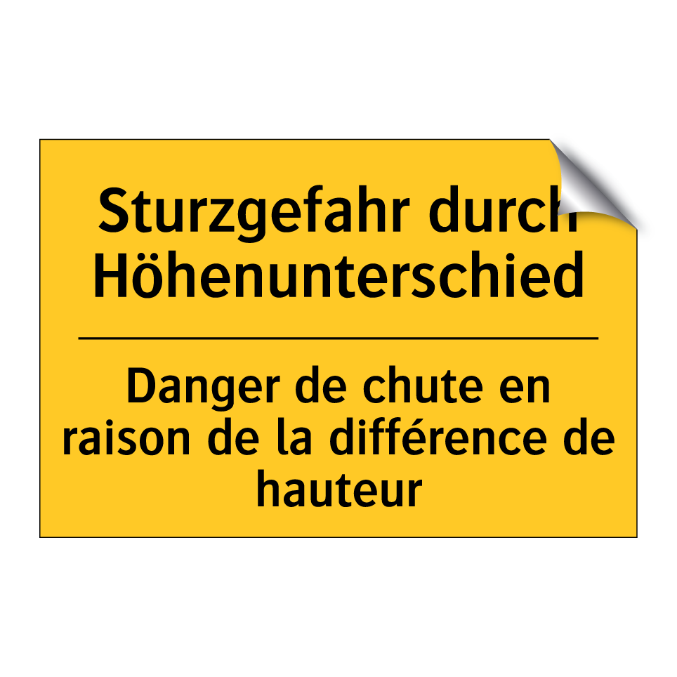 Sturzgefahr durch Höhenunterschied /.../ - Danger de chute en raison de la /.../
