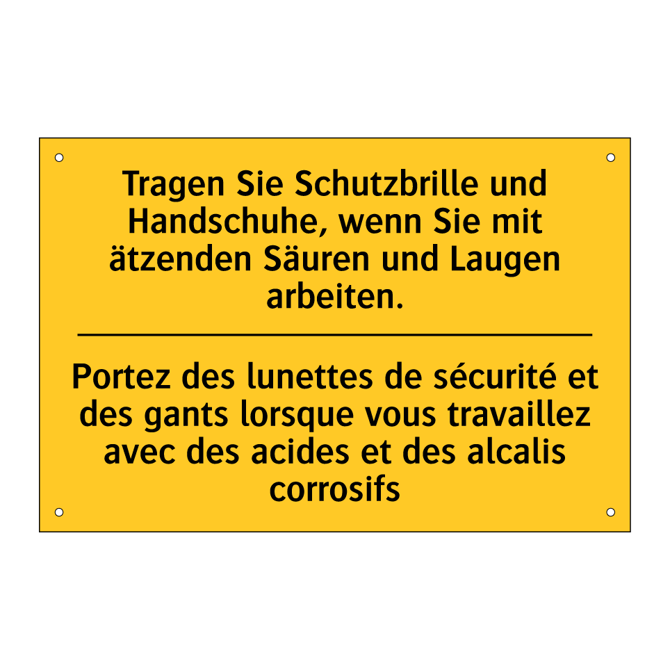 Tragen Sie Schutzbrille und Handschuhe, /.../ - Portez des lunettes de sécurité /.../