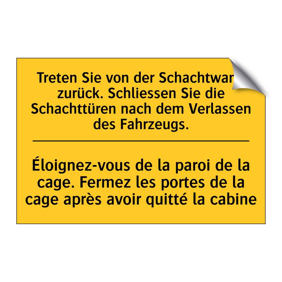Treten Sie von der Schachtwand /.../ - Éloignez-vous de la paroi de la /.../